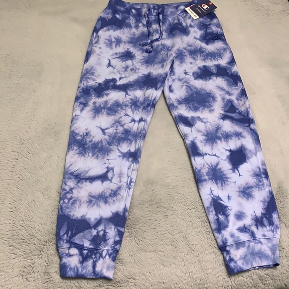🎁SALE Champion Crush-dye Indigo Fleece Joggers Sweatpants M NWT - Picture 2 of 4